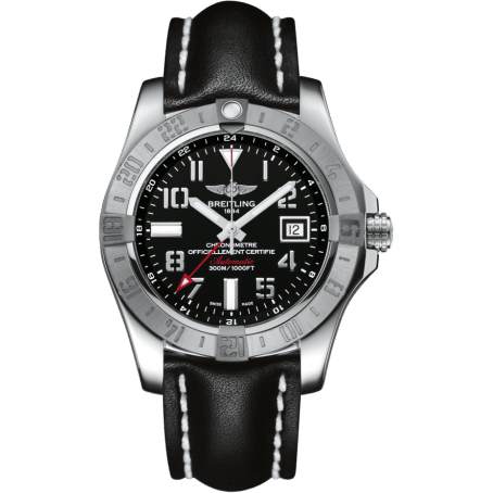 Breitling Avenger II GMT Stainless Steel / Volcano Black / Calf / Pin A3239011/BC34/435X/A20BA.1