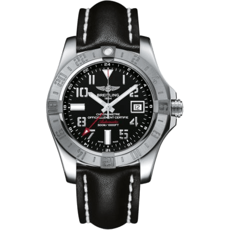 Breitling Avenger II GMT Stainless Steel / Volcano Black / Calf A3239011.BC34.435X
