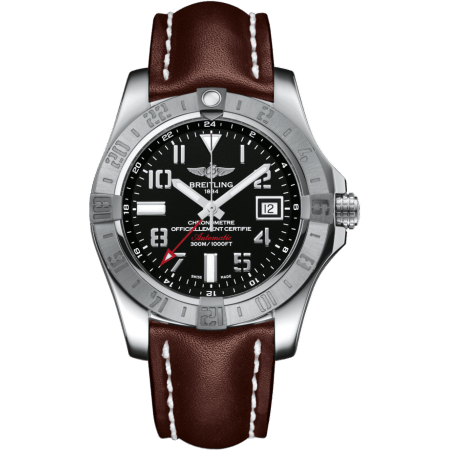 Breitling Avenger II GMT Stainless Steel / Volcano Black / Calf / Folding A3239011/BC34/437X/A20BA.1