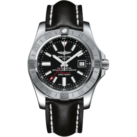 Breitling Avenger II GMT Stainless Steel / Volcano Black / Calf / Pin A3239011/BC35/435X/A20BA.1