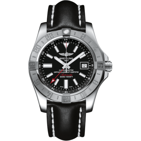 Breitling Avenger II GMT Stainless Steel / Volcano Black / Calf / Folding A3239011/BC35/436X/A20D.1