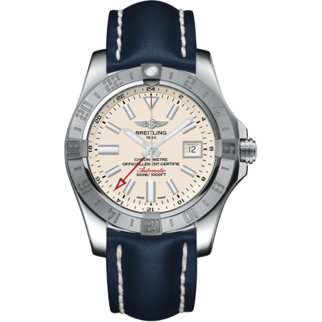 Breitling Avenger II GMT Stainless Steel / Stratus Silver / Calf / Folding A3239011/G778/112X/A20D.1