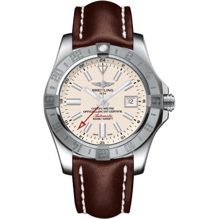 Breitling Avenger II GMT Stainless Steel / Stratus Silver / Calf / Pin A3239011/G778/437X/A20BA.1