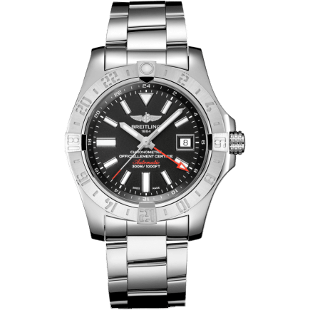 Breitling Avenger II GMT Stainless Steel / Volcano Black / Bracelet A32390111B1A1