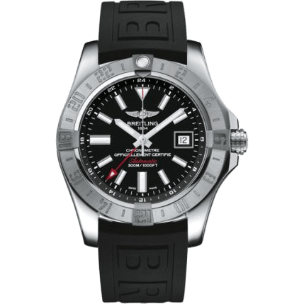 Breitling Avenger II GMT Stainless Steel / Volcano Black / Rubber / Pin A32390111B1S2