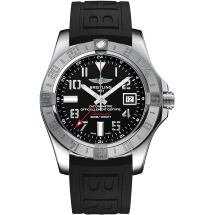 Breitling Avenger II GMT Stainless Steel / Volcano Black / Rubber / Folding A32390111B2S1