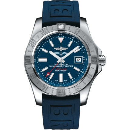 Breitling Avenger II GMT Stainless Steel / Mariner Blue / Rubber / Pin A32390111C1S2