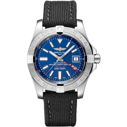 Breitling Avenger II GMT Stainless Steel / Mariner Blue / Military / Pin A32390111C1W1