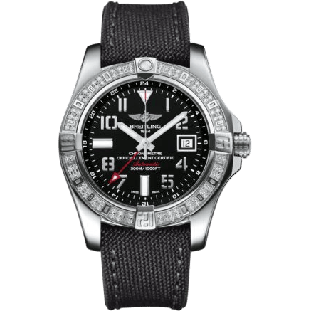 Breitling Avenger II GMT Stainless Steel / Diamond / Volcano Black / Military A3239053.BC34.109W