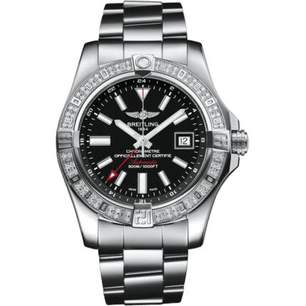 Breitling Avenger II GMT Stainless Steel / Diamond / Volcano Black / Bracelet A3239053.BC35.170A