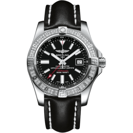 Breitling Avenger II GMT Stainless Steel / Diamond / Volcano Black / Calf A3239053.BC35.435X
