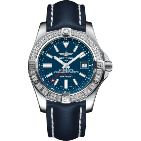 Breitling Avenger II GMT Stainless Steel / Diamond / Mariner Blue / Calf A3239053.C872.105X