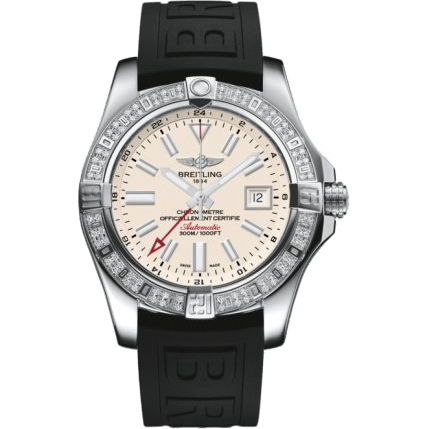 Breitling Avenger II GMT Stainless Steel / Diamond / Stratus Silver / Rubber A3239053.G778.152S