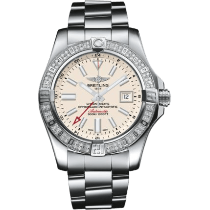 Breitling Avenger II GMT Stainless Steel / Diamond / Stratus Silver / Bracelet A3239053.G778.170A