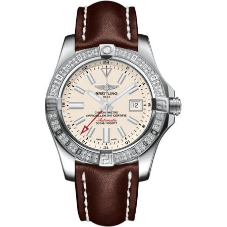 Breitling Avenger II GMT Stainless Steel / Diamond / Stratus Silver / Calf A3239053.G778.437X