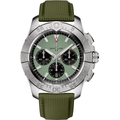 Breitling Avenger B01 Chronograph 44 Stainless Steel / Green / Strap AB0147101L1X1