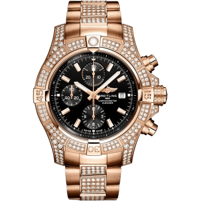 Breitling Avenger Chronograph 45 Red Gold - Diamond / Black / Bracelet R13317721B1T1