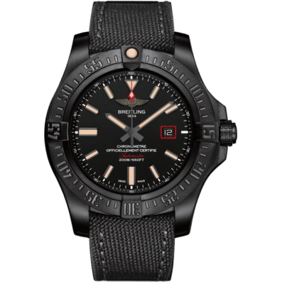 Breitling Avenger Blackbird 44 Black Titanium / Volcano Black / Military / Pin V17311101B1W1