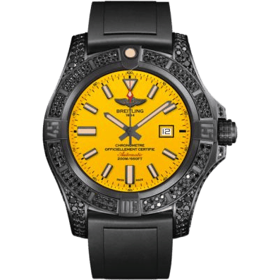 Breitling Avenger Blackbird 44 Black Titanium / Diamondworks / Cobra Yellow / Rubber V17311AU.I526.134S