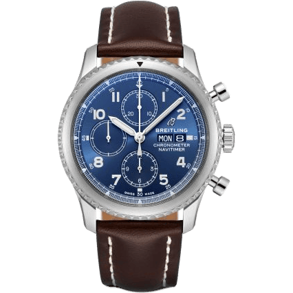 Navitimer 8 Chronograph 43 Stainless Steel / Blue / Brown Calf