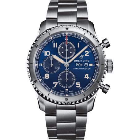 Aviator 8 Chronograph 43 Stainless Steel / Blue / Bracelet