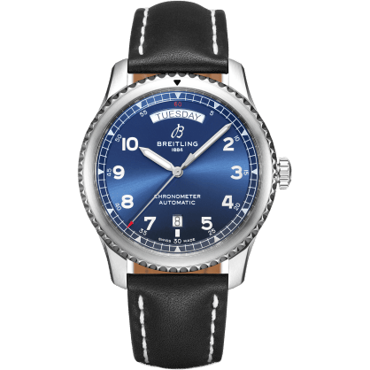 Navitimer 8 Automatic Day & Date 41 Stainless Steel / Blue / Black Calf / Pin