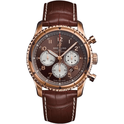 Aviator 8 B01 Chronograph 43 Red Gold / Bronze / Alligator / Pin