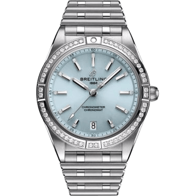 Chronomat Automatic 36 Stainless Steel - White Gold - Diamond / Ice Blue / Bracelet