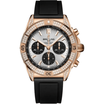 Chronomat B01 42 Red Gold - Diamond / Silver / Rubber