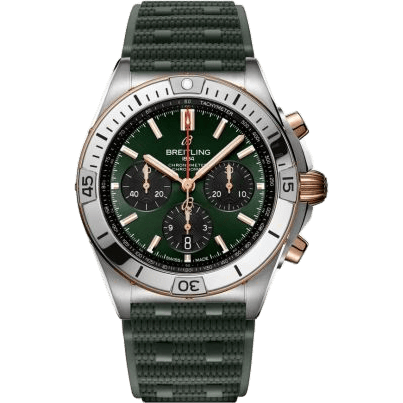 Breitling Chronomat B01 42 Stainless Steel - Red Gold / Green / Rubber UB0134131L1S1