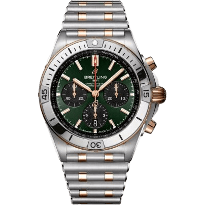 Breitling Chronomat B01 42 Stainless Steel - Red Gold / Green / Rouleaux UB0134131L1U1