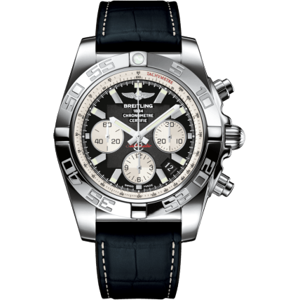 Breitling Chronomat 44 Stainless Steel / Onyx Black / Croco Rubber / Folding AB011012/B967/296S/A20D.4