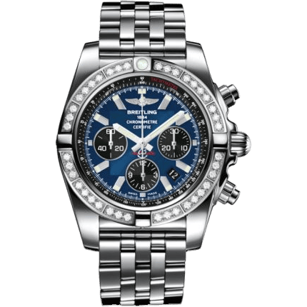 Breitling Chronomat 44 Stainless Steel / Diamond / Blackeye Blue / Bracelet AB011053.C789.375A