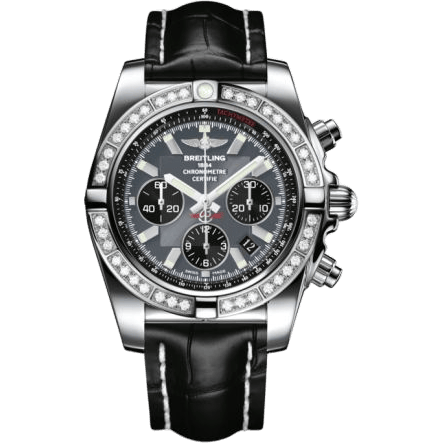 Breitling Chronomat 44 Stainless Steel / Diamond / Blackeye Gray / Croco AB011053.F546.743P
