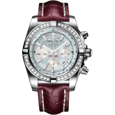 Breitling Chronomat 44 Stainless Steel / Diamond / Gray Pearl Diamond / Croco AB011053.G686.735P