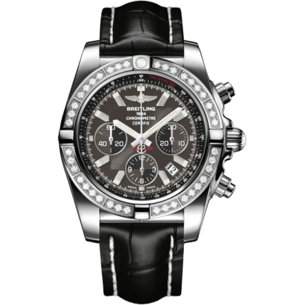 Breitling Chronomat 44 Stainless Steel / Diamond / Carbon Black / Croco AB011053.M524.743P