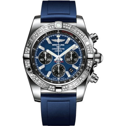 Breitling Chronomat 44 Stainless Steel / Diamond / Blackeye Blue / Rubber AB0110AA.C789.145S