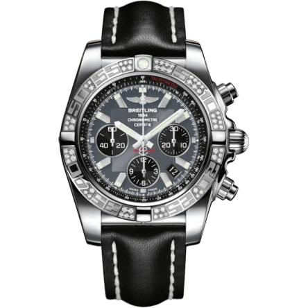 Breitling Chronomat 44 Stainless Steel / Diamond / Blackeye Gray / Calf AB0110AA.F546.435X