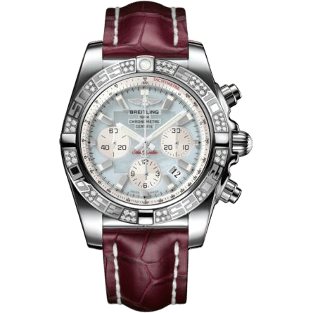 Breitling Chronomat 44 Stainless Steel / Diamond / Gray Pearl / Croco AB0110AA.G685.735P