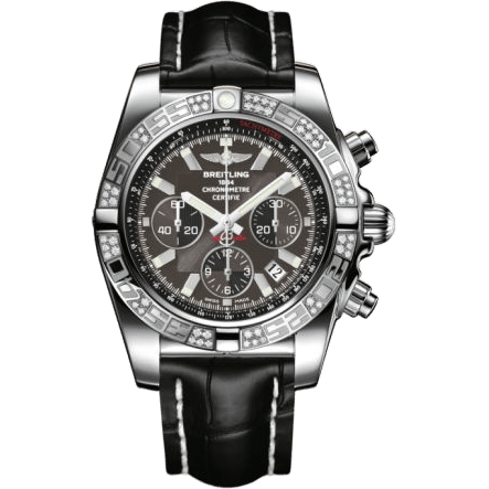 Breitling Chronomat 44 Stainless Steel / Diamond / Carbon Black / Croco AB0110AA.M524.743P
