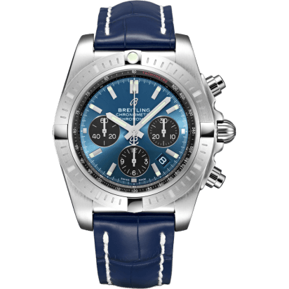 Breitling Chronomat B01 Chronograph 44 Stainless Steel / Blackeye Blue / Croco / Pin AB0115101C1P1