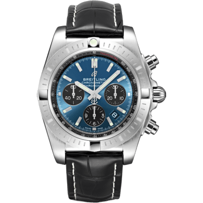 Breitling Chronomat B01 Chronograph 44 Stainless Steel / Blackeye Blue / Croco / Folding AB0115101C1P4