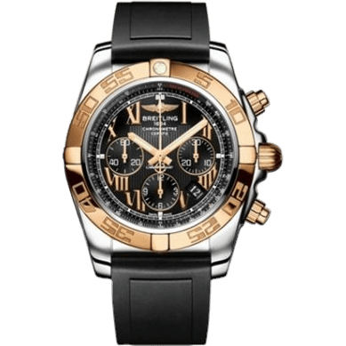 Breitling Chronomat 44 Stainless Steel / Rose Gold / Onyx Black Roman / Rubber CB011012/B957/131S