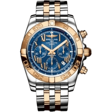 Breitling Chronomat 44 Stainless Steel / Rose Gold / Riviera Blue - Roman / Bracelet CB011012/C784/375C