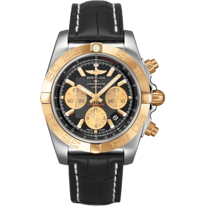 Breitling Chronomat 44 Stainless Steel / Rose Gold / Onyx Black / Croco / Pin CB0110121B1P1