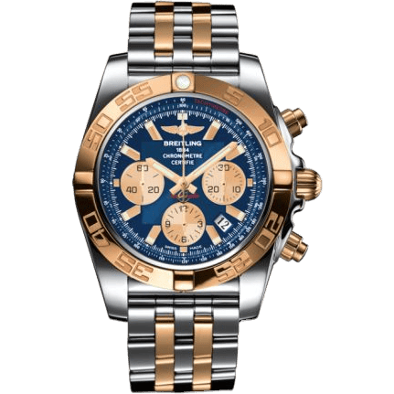 Breitling Chronomat 44 Stainless Steel / Rose Gold / Metallica Blue / Bracelet CB0110121C1C1