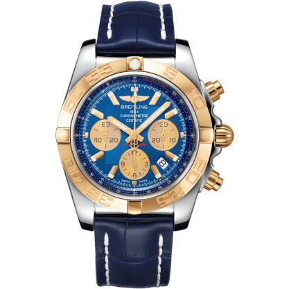 Breitling Chronomat 44 Stainless Steel / Rose Gold / Metallica Blue / Croco / Folding CB0110121C1P2