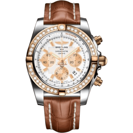 Breitling Chronomat 44 Stainless Steel / Rose Gold / Diamond / Antarctica White / Croco CB011053.A696.737P