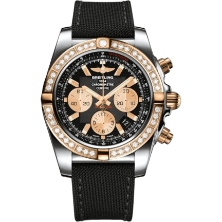 Breitling Chronomat 44 Stainless Steel / Rose Gold / Diamond / Onyx Black / Military CB011053.B968.103W