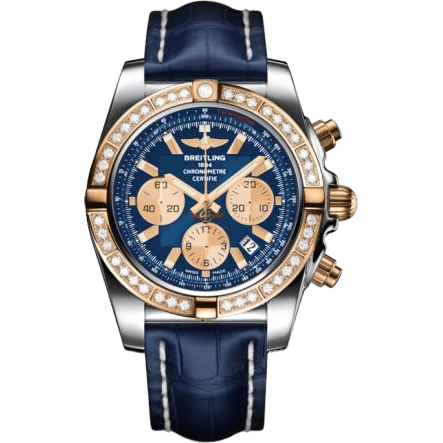 Breitling Chronomat 44 Stainless Steel / Rose Gold / Diamond / Metallica Blue / Croco CB011053.C790.731P
